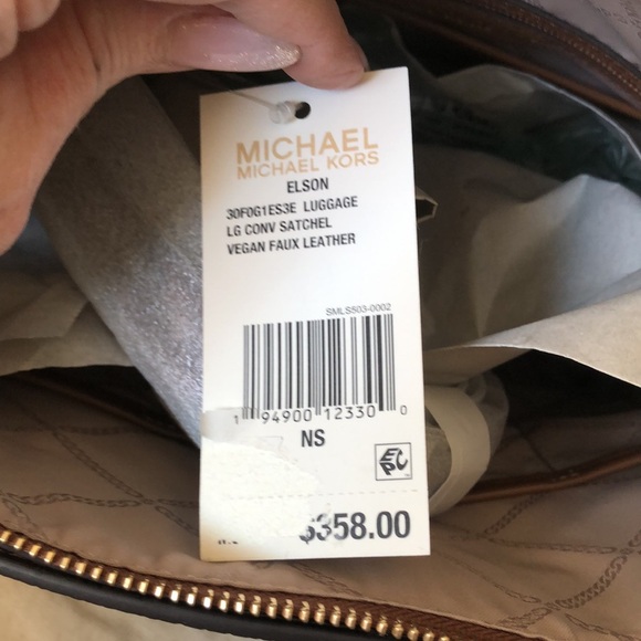 NWT Michael Kors elson large convertible satchel vegan leather crossbody strap - Picture 8 of 9